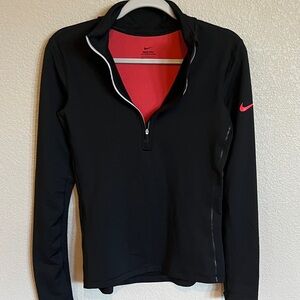 Nike Women's Black Sweatshirt with Pink Accents